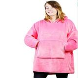 Plush Blanket Hoodie Pink