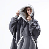 Plush Blanket Hoodie gray