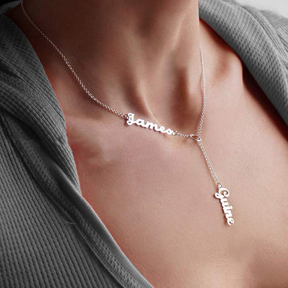 925 Sterling Silver Personalized Y Necklace