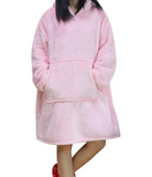 Plush Blanket Hoodie  pink
