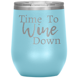 Wine Down Wine Tumbler Light Blue