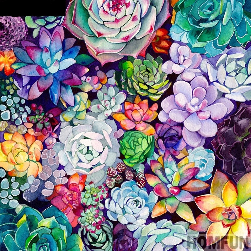 succulent diamond art Succulent Plants 5D Diamond Painting – Mercantile Miner