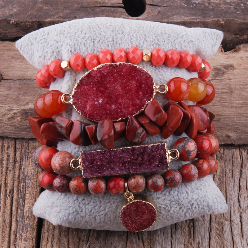 Red Crystals Clay Beads Shamballa Bracelet - Ephori London - Luxury custom  natural stone beaded bracelets