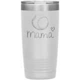 Baseball Mama Insulated Tumbler -white