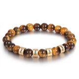 Engraved Beaded Bracelet Tan