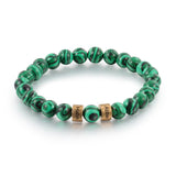 Engraved Beaded Bracelet Green