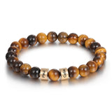 Engraved Beaded Bracelet Tan