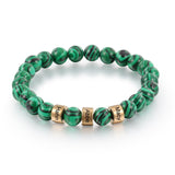 Engraved Beaded Bracelet Green