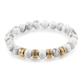 Engraved Beaded Bracelet White