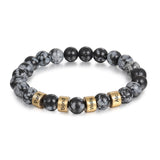 Engraved Beaded Bracelet Grey