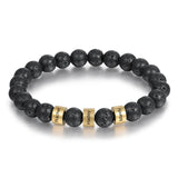Engraved Beaded Bracelet Black