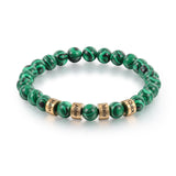 Engraved Beaded Bracelet Green