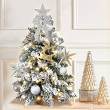 2ft Mini Silver Christmas Tree With Lights
