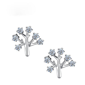 S925 sterling silver Christmas tree earrings