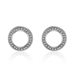 Round Micro-Set Crystal Earrings