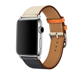 Contrast Leather Apple Watch Band Brown