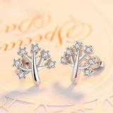 S925 sterling silver Christmas tree earrings