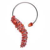 Colorful Rhinestone Foxtail Choker Necklace
