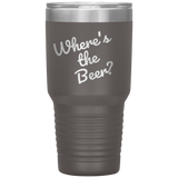 Where's the Beer 30 oz Tumbler Brown