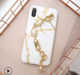 White Marble Gem Chain For iPhone