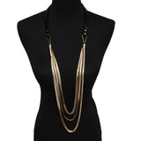 Extra Long Multi-Strand Necklace Gold
