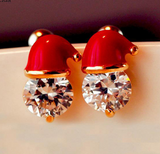 Santa Hat Solitaire Studs