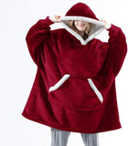 Plush Blanket Hoodie red