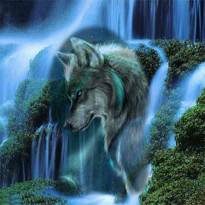 Wolf Waterfall Diamond Painting