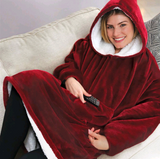 Plush Blanket Hoodie Red