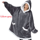 Winter Oversized Hoodie Blanket With Pockets