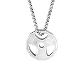 Stainless Steel Iron Lovers Necklace Silver