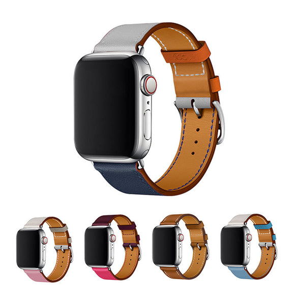Contrast Leather Apple Watch Band