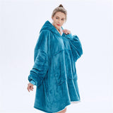 Plush Blanket Hoodie turquoise