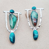 Statement Fashion Earrings Teal