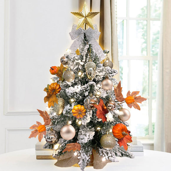 2ft Tabletop Fall Themed Christmas Tree With Lights