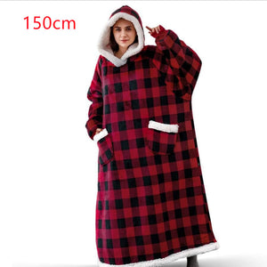 Winter Oversized Hoodie Blanket With Pockets