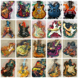 DIY Oil Painting By Number - Guitars!