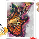 DIY Oil Painting By Number - Guitars!