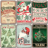 Vintage Tin Holiday Signs