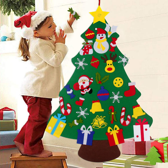 Diy Felt Christmas Tree Merry Christmas Decorations For Home 2021 Cristmas Ornament Xmas Navidad Gifts Santa Claus New Year Tree - Christmas Trees
