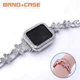 Diamond Stainless Steel Strap +Case for Apple Watch Band 1-6