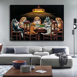 Dogs Playing Cards Poker Canvas Art Print