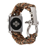 Paracord Survival Strap For Apple Watch Band 1-6 Camel