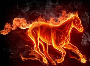 FREE - Beginner Diamond Painting - Fire Horse