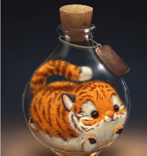 Free - Kitten In A Bottle 5D DIY Diamond Painting