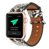 Snakeskin Leather Band for Apple Watch 1-6 Light Brown