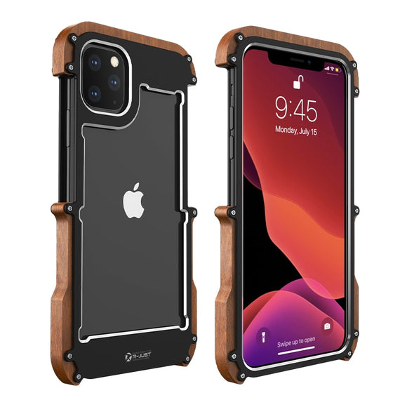 Luxury Shockproof Wood and Aluminum iPhone Cover