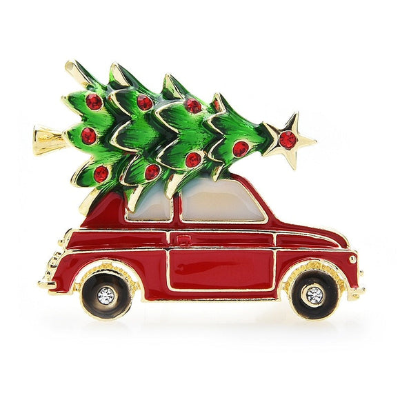 Holiday Enamel Brooch - Christmas Tree