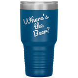 Where's the Beer 30 oz Tumbler Blue