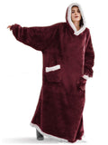 Winter Oversized Hoodie Blanket With Pockets